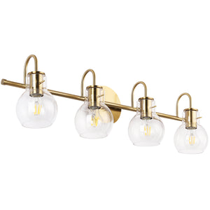 SOLFART Brushed Nickel Bathroom Lighting Fixtures Over Mirror Modern Glass Shade Vanity Lights Wall Sconce